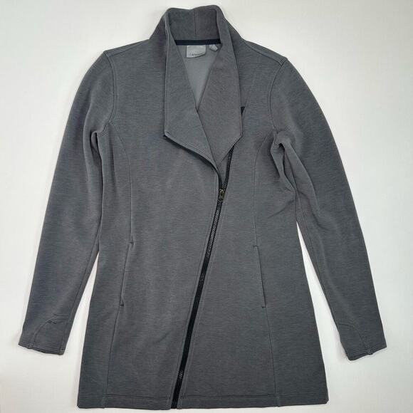 Athleta Full Zip Long Jacket in Grey Polyester/Wool Blend - Picture 1 of 9